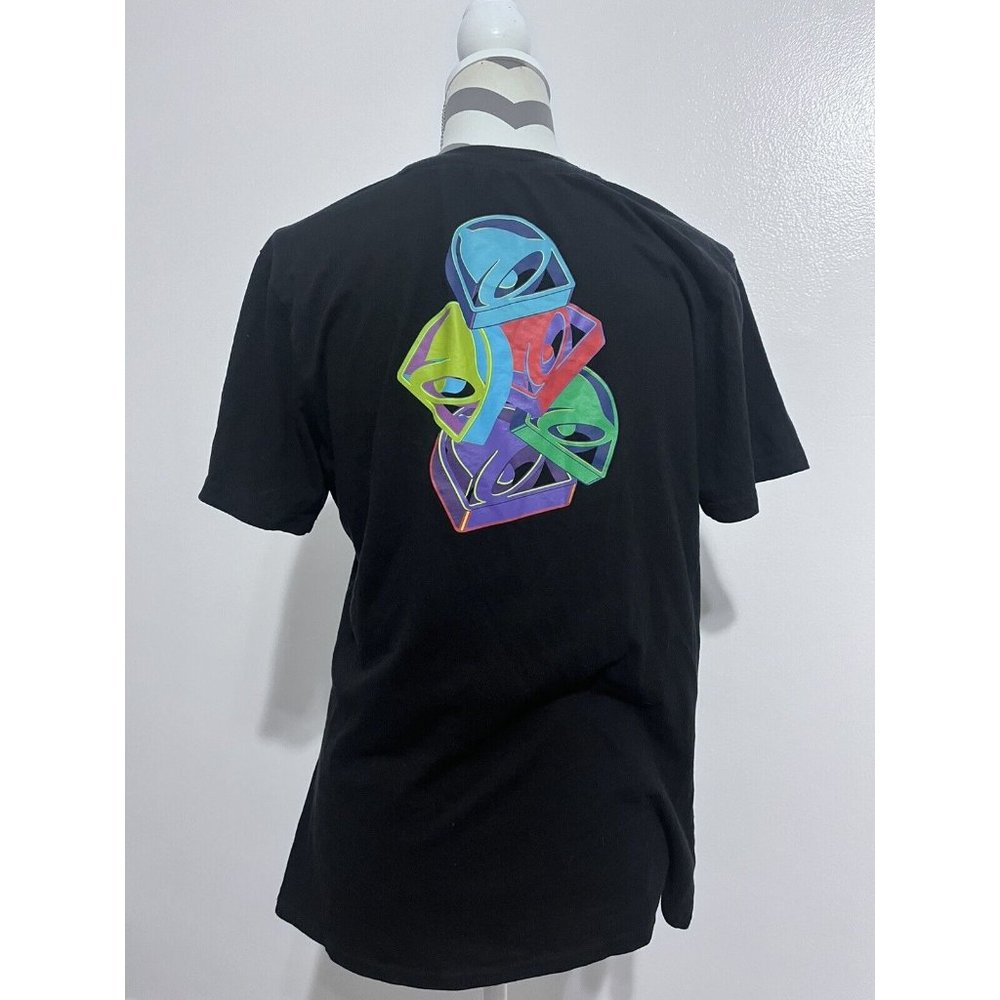 Taco Bell Shirt Womens Medium Black Blue Employee Uniform Short Sleeve Ladies
